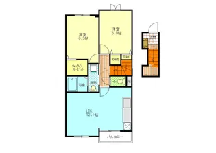 ラ・カンパーニャ A棟【2階】の間取り