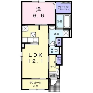 ココロン B【1階】の間取り