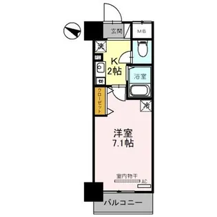 ユニスペースコープイサム【7階】の間取り