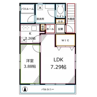 パレスステージ小平【2階】の間取り