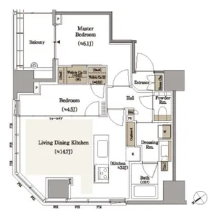 パークホームズ浜松町【14階】の間取り