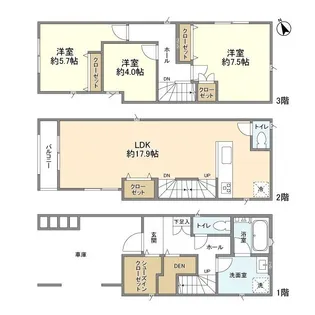 埼玉県さいたま市南区辻2【一戸建】の間取り