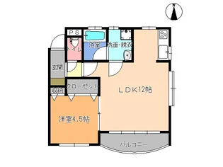 ヴィラ元今泉【3階】の間取り