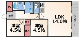 シティハイツ深江【7階】の間取り