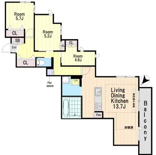 フルール西ヶ原【2階】の間取り