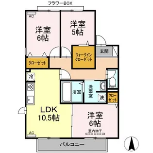アヴニール D棟?D-【2階】の間取り