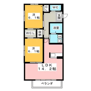 メゾンCoCoA【1階】の間取り