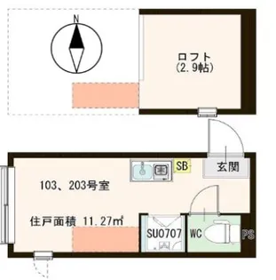 エルキュールテラス【2階】の間取り