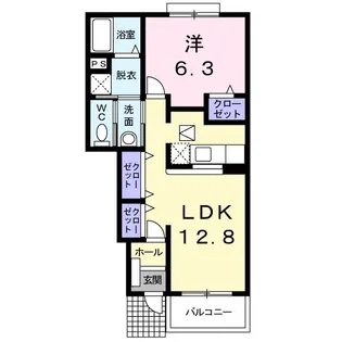 サムシング A棟【1階】の間取り