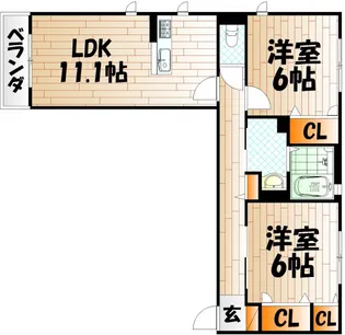 ヴィラウィステリア門司 B棟【2階】の間取り