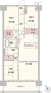 クレストフォルム柏サウスウイング【2階】の間取り