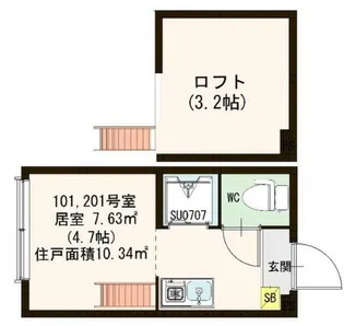 ハーモニーテラス堀ノ内【2階】の間取り