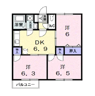 ニューアメニティハイツ【2階】の間取り