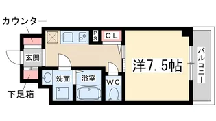 レジデンス中之島公園【8階】の間取り