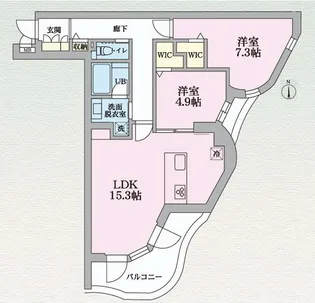 バンレーラ鷹番【1階】の間取り