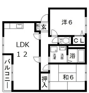 コートグランメール B棟【2階】の間取り