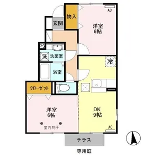 アロース ガーデンA【1階】の間取り