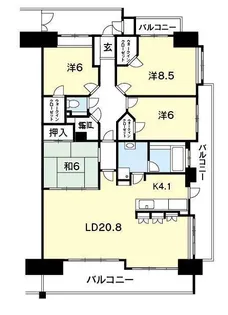 フローレンス徳島町グランドアーク【12階】の間取り
