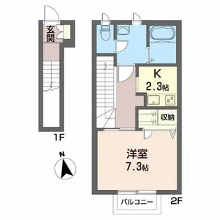 センツァ・フィーネ鵜住居 D【2階】の間取り
