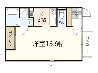 スクエアハウス.K【2階】の間取り