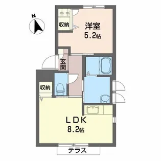 桜田東シャーメゾンA【1階】の間取り