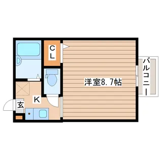 カーサ宮千代B【2階】の間取り