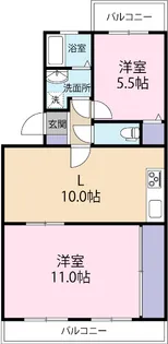 コーポラスミサキ【2階】の間取り