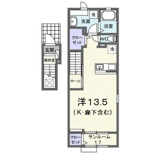 ラ・カサ・デ N【2階】の間取り
