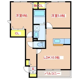 ヴィラーチェ平佐 A棟【1階】の間取り