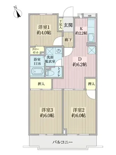 テラス南豊玉【4階】の間取り