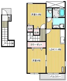 エテルノフィオーレA【2階】の間取り