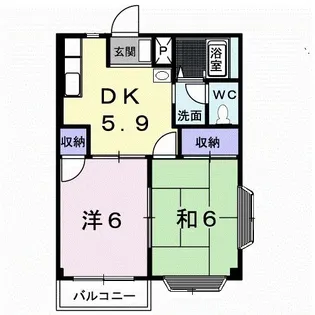 K・ファミリーハイツI【1階】の間取り
