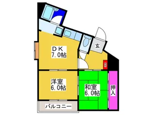 エクセル勝山【6階】の間取り