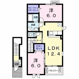 アクアクロスA【2階】の間取り