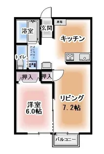 ガルテン宿畑 B棟【1階】の間取り