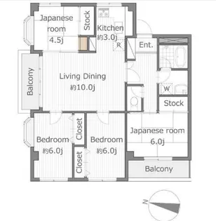 スリービレッヂ【3階】の間取り