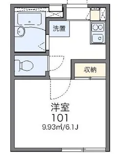 レオパレスグレイスガーデン【2階】の間取り