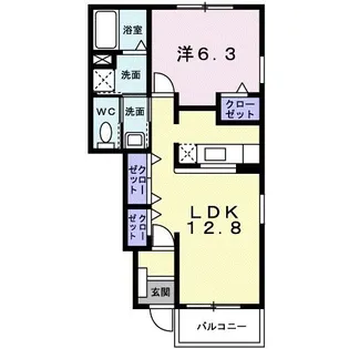 プラシードA【1階】の間取り