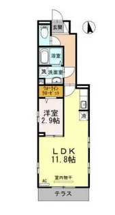 カーサ・ラ・ティーダ【1階】の間取り