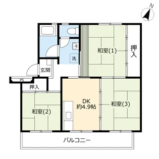 UR上和田【3階】の間取り
