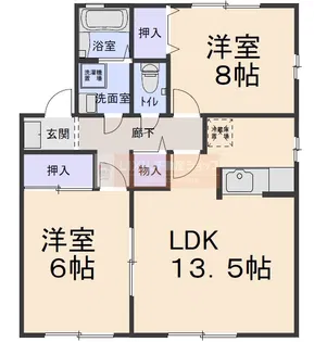 リゾートハイツ新生町B【2階】の間取り