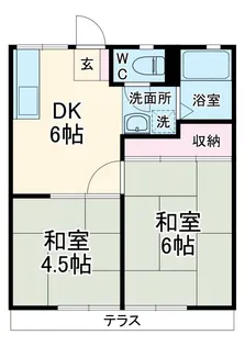 渡辺ハイツB【1階】の間取り