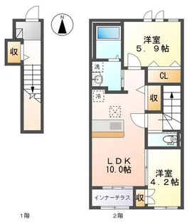 ユニヴェール松川【2階】の間取り