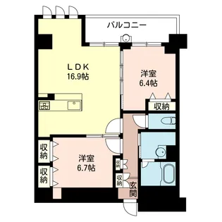 マストクレリアン神楽坂【6階】の間取り