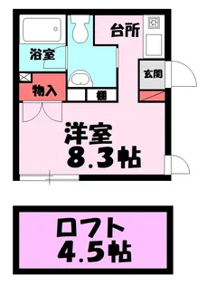 埼玉県春日部市大畑【アパート】の間取り