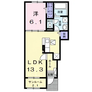 ベルフラワーB【1階】の間取り