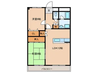 キャッスル・イン・小田部【5階】の間取り