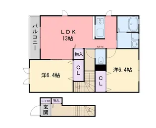 メルベーユ筒井 B棟【2階】の間取り
