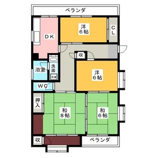キャッスルサンセブン【3階】の間取り