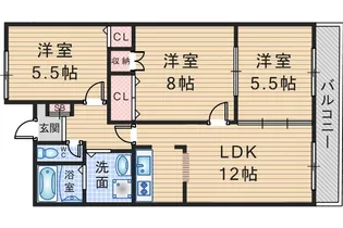3LDKの間取り画像